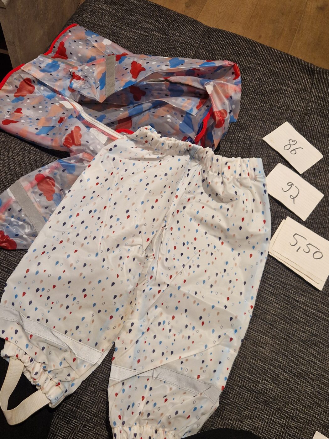 SET Matschhose Regenhose Regenjacke dünn 86 92