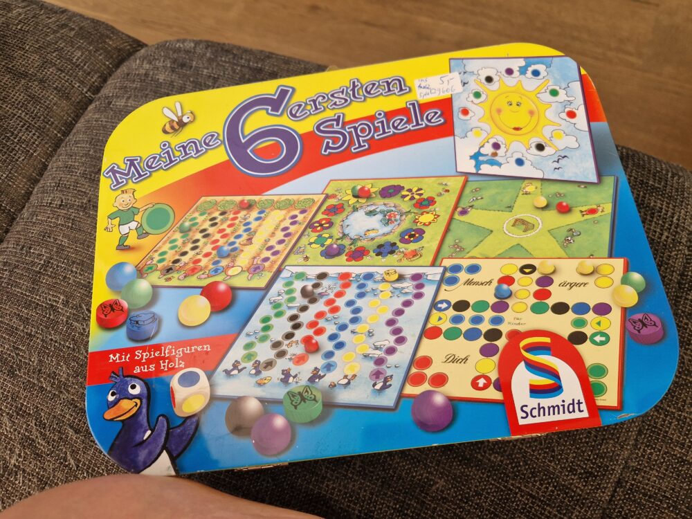 Spielekoffer Meiner 6 Ersten Spiele ( 1 Stein fehlt, sonst komplett)